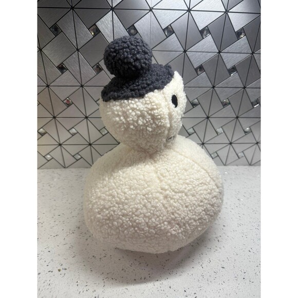 Merry Moments Aldi Snowman Sherpa Plush Figure Pillow Christmas 11” 2023 Cut Tag - Picture 4 of 7
